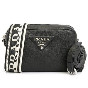 Prada Vitello Daino Flou leather camera crossbody bag black